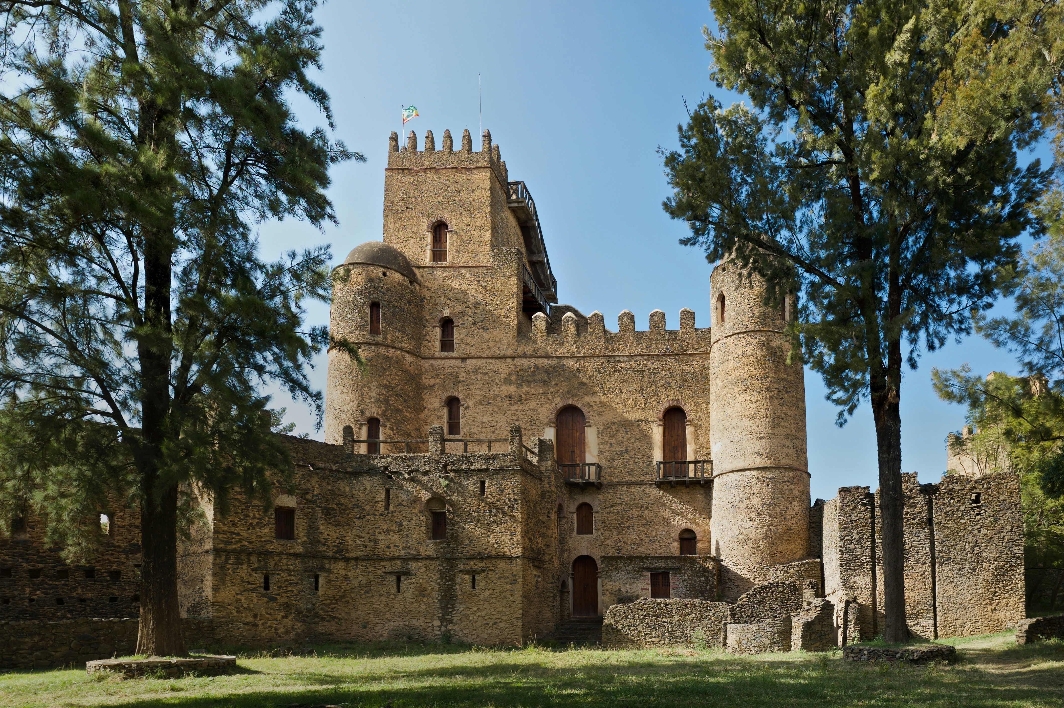 Historic building surrounded by greenery